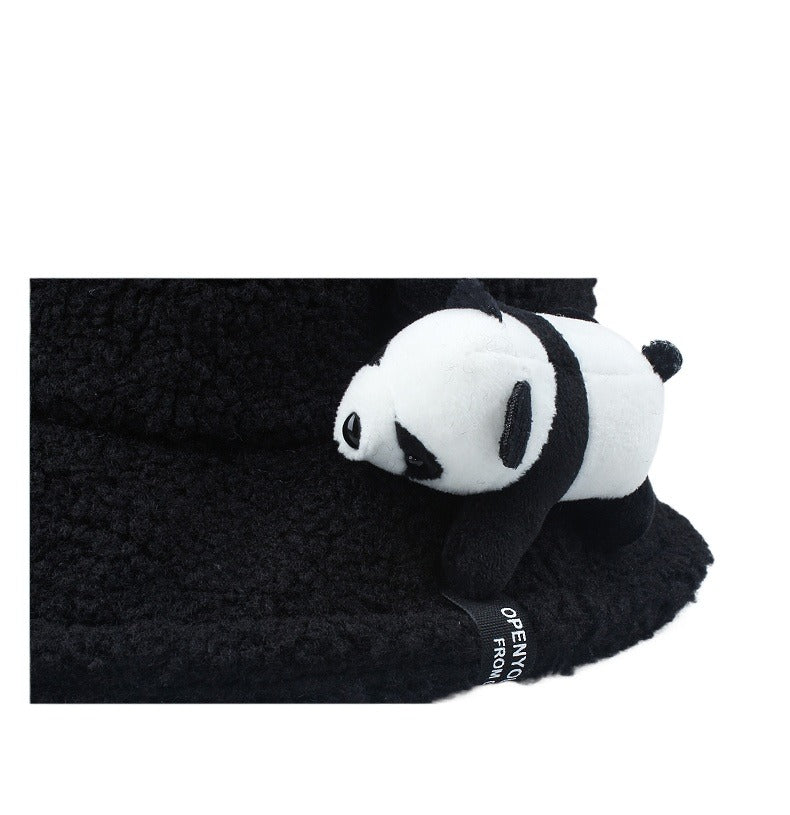 Panda Plush Bucket Hat – Cozy & Cute Winter Essential