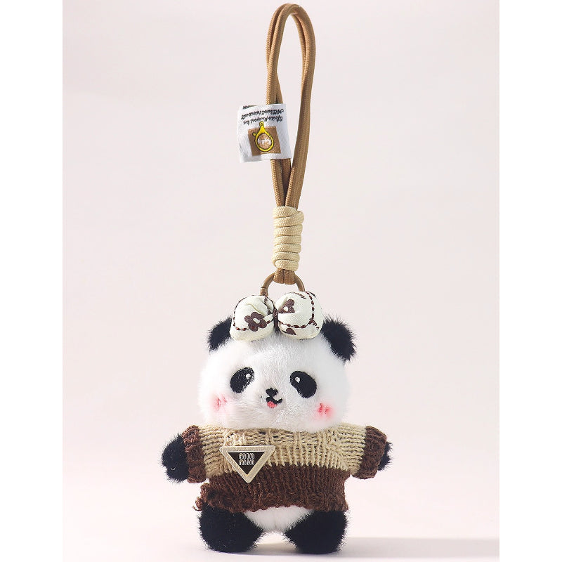 Panda Plush Charm Keychain - Cute Bag & Phone Accessory