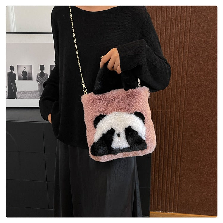 Plush Panda Shoulder & Hand Bag