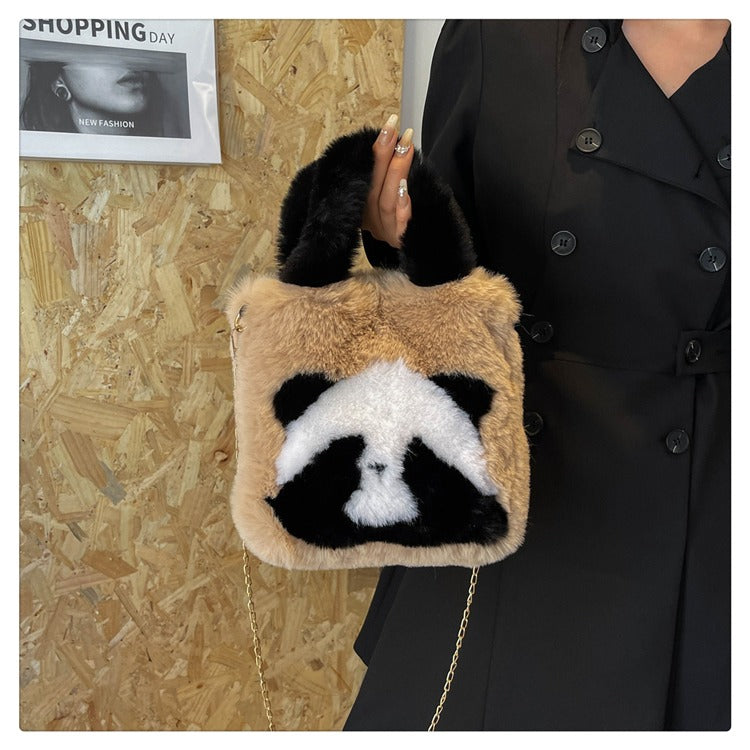 Plush Panda Shoulder & Hand Bag