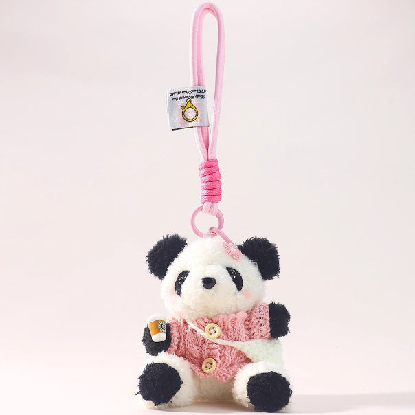 Panda Plush Charm Keychain - Cute Bag & Phone Accessory