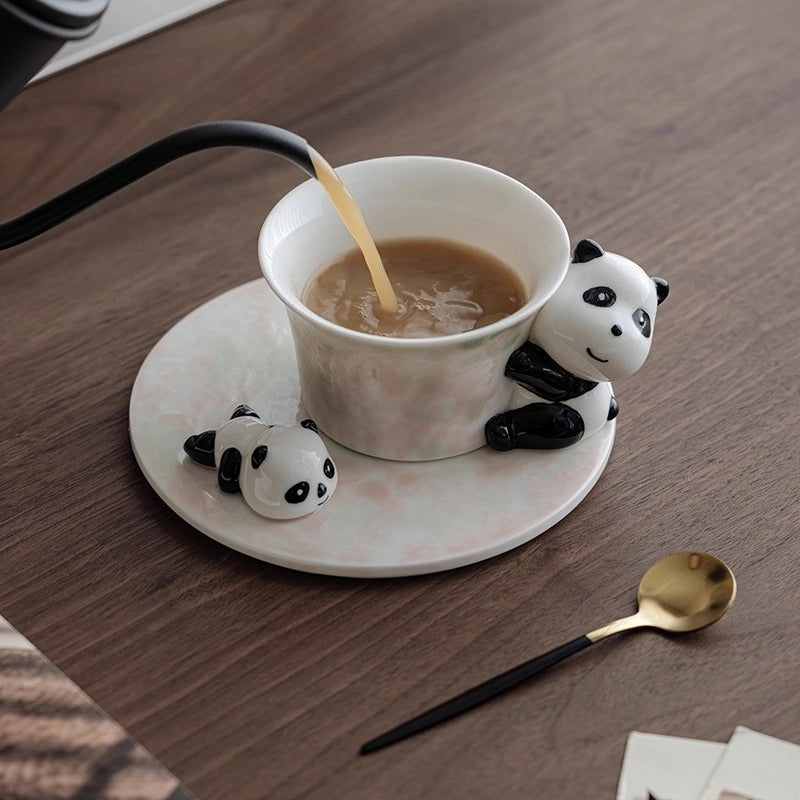Ceramic Panda Tea & Coffee Cup Set with Saucer