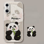 Minimalist Panda Vegan Leather iPhone Case | Soft Sheepskin Texture & Slim Fit