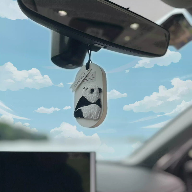 Panda Plush Car Air Freshener (With Essential oil)