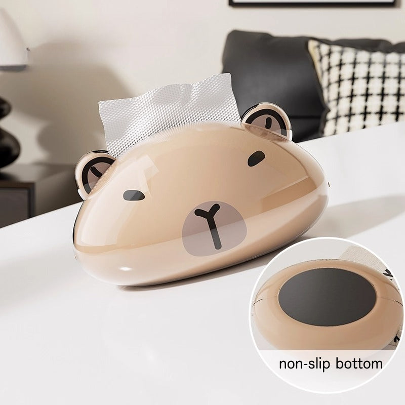 Panda & Capybara Tissue Box – Cute Cartoon Animal Holder for Home & Car