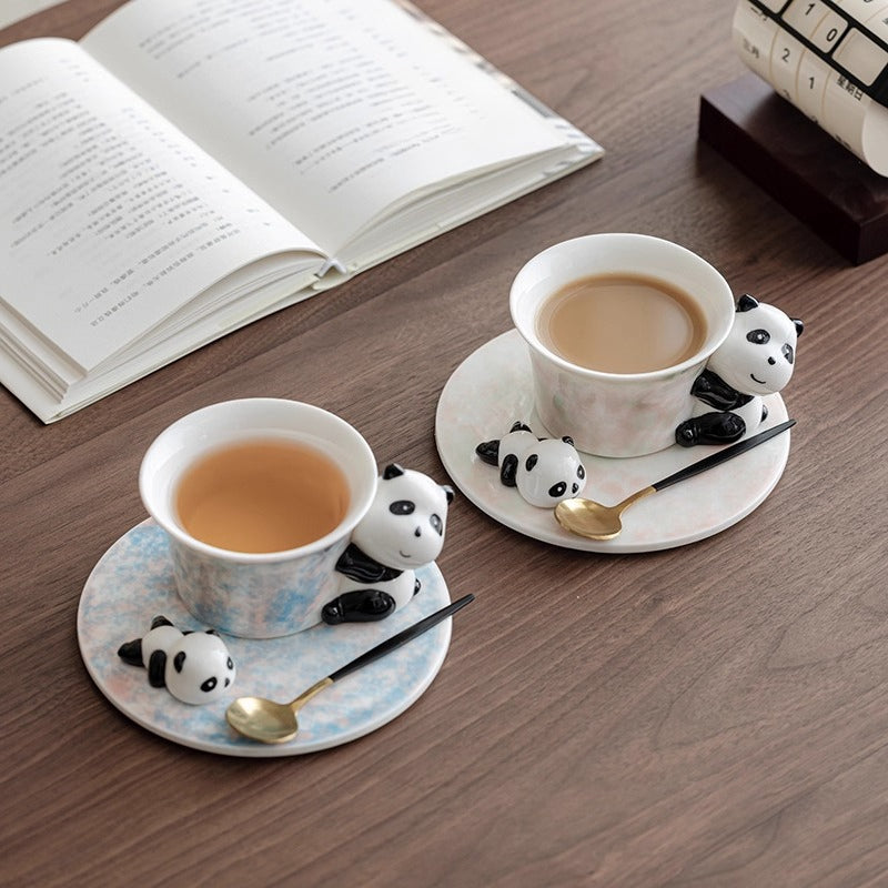 Ceramic Panda Tea & Coffee Cup Set with Saucer