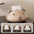 Panda & Capybara Tissue Box – Cute Cartoon Animal Holder for Home & Car
