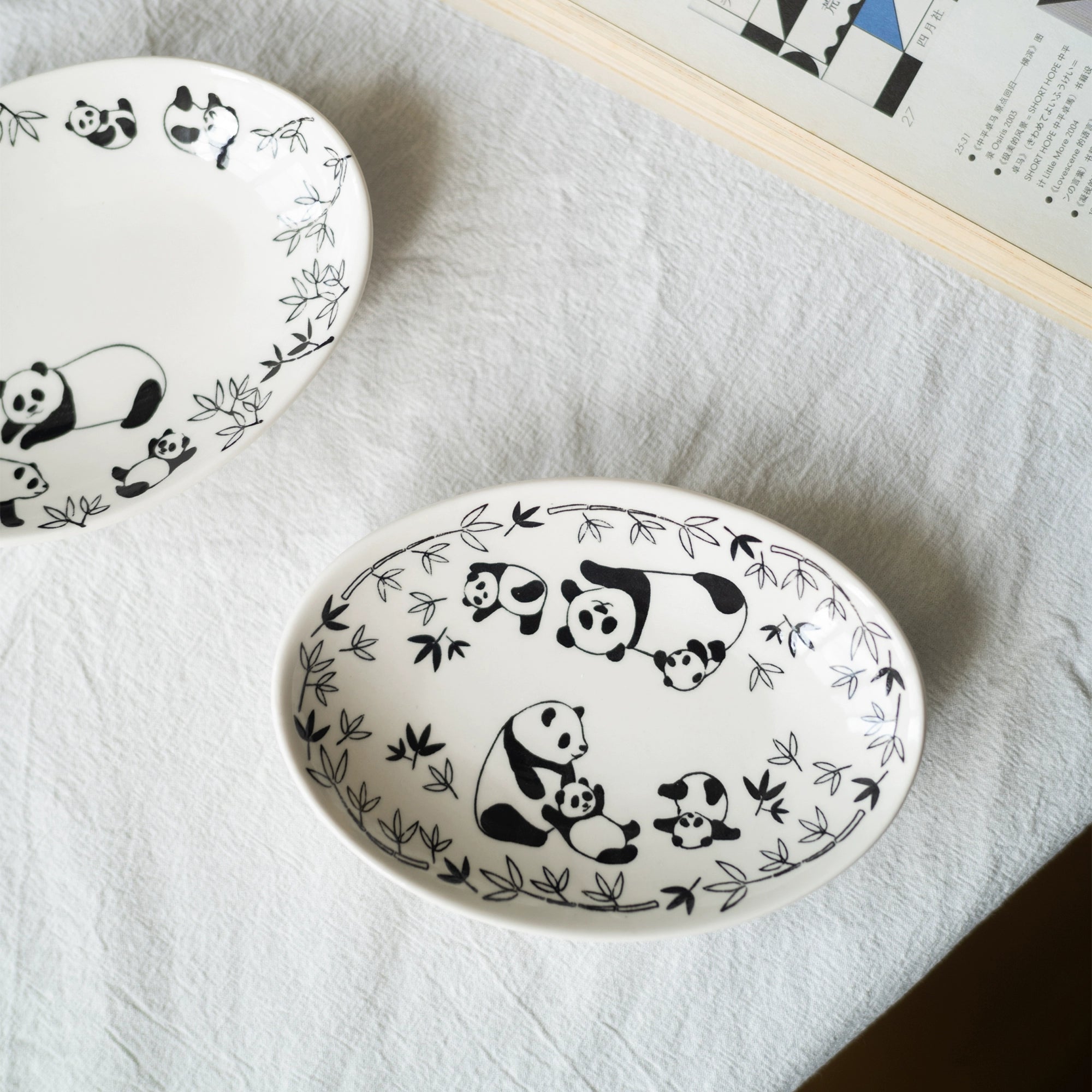 Panda Bamboo Oval Plate