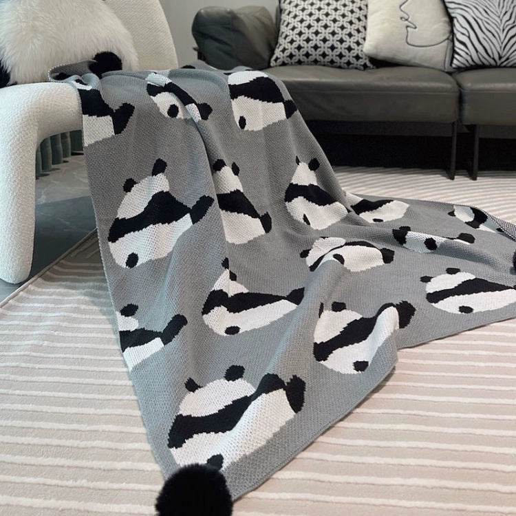 Cozy Panda Knit Blanket – Soft, Warm & Kawaii Home Throw