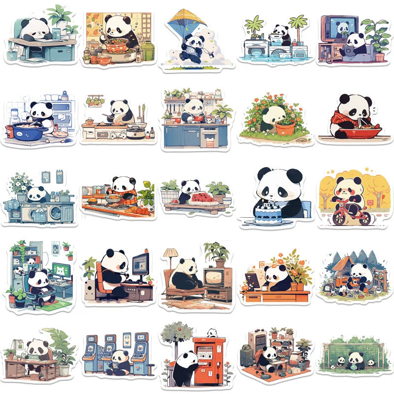 Panda Sticker Pack – Waterproof Vinyl Decals (Laptop • Phone • Bottle)
