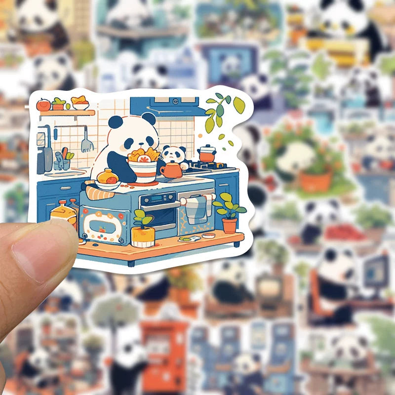Panda Sticker Pack – Waterproof Vinyl Decals (Laptop • Phone • Bottle)