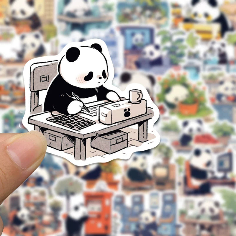 Panda Sticker Pack – Waterproof Vinyl Decals (Laptop • Phone • Bottle)