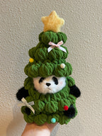 Panda Christmas Tree Plush – Kawaii Holiday Desk Buddy (Green/white/Pink/Pastel)