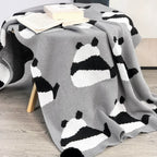 Cozy Panda Knit Blanket – Soft, Warm & Kawaii Home Throw