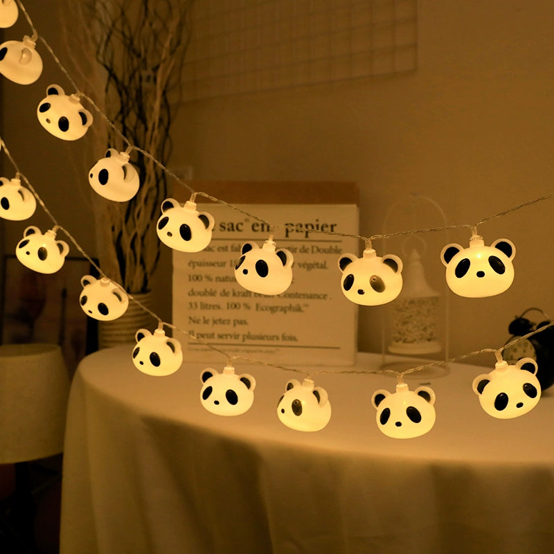 Panda String Lights – Warm White Kawaii Fairy Lights (10–80 LEDs)