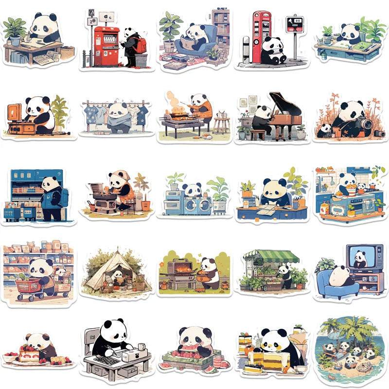 Panda Sticker Pack – Waterproof Vinyl Decals (Laptop • Phone • Bottle)