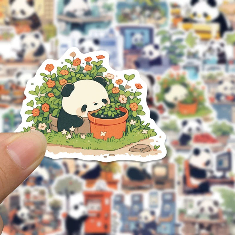 Panda Sticker Pack – Waterproof Vinyl Decals (Laptop • Phone • Bottle)