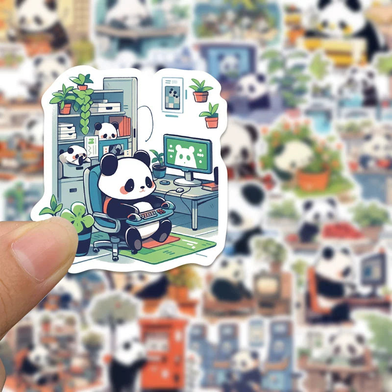 Panda Sticker Pack – Waterproof Vinyl Decals (Laptop • Phone • Bottle)