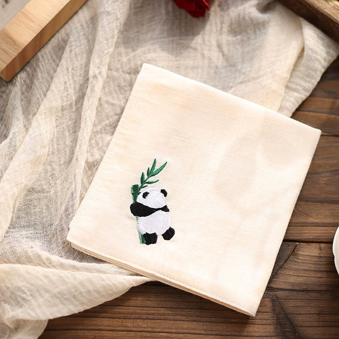 Embroidered Panda Baby Wrap Napkin – Soft Cotton Cloth for Baby Care & Gentle Daily Use