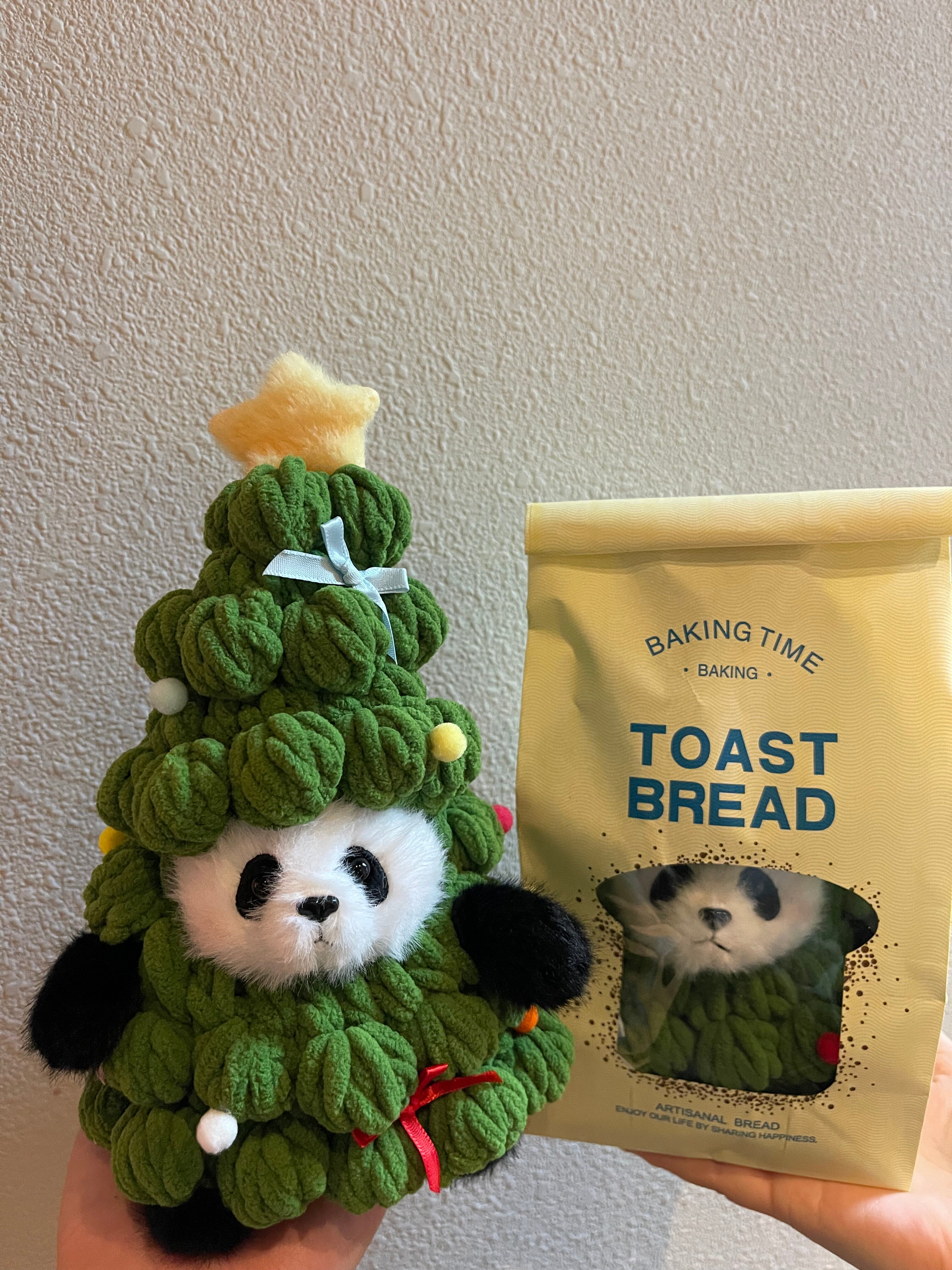 Panda Christmas Tree Plush – Kawaii Holiday Desk Buddy (Green/white/Pink/Pastel)