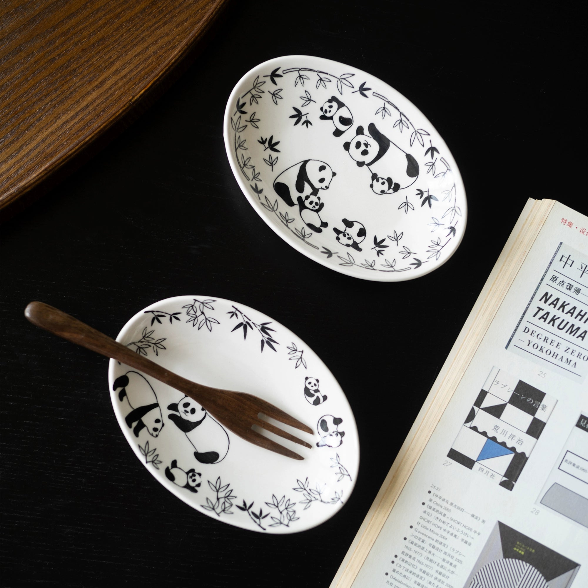 Panda Bamboo Oval Plate