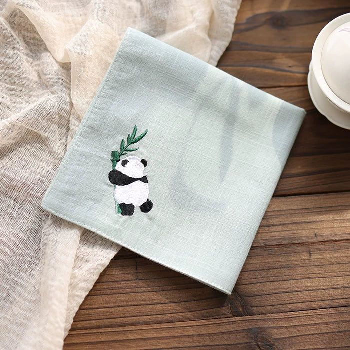 Embroidered Panda Baby Wrap Napkin – Soft Cotton Cloth for Baby Care & Gentle Daily Use