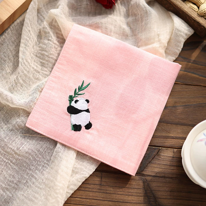 Embroidered Panda Baby Wrap Napkin – Soft Cotton Cloth for Baby Care & Gentle Daily Use