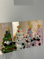 Panda Christmas Tree Plush – Kawaii Holiday Desk Buddy (Green/white/Pink/Pastel)