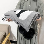 Cozy Panda Knit Blanket – Soft, Warm & Kawaii Home Throw