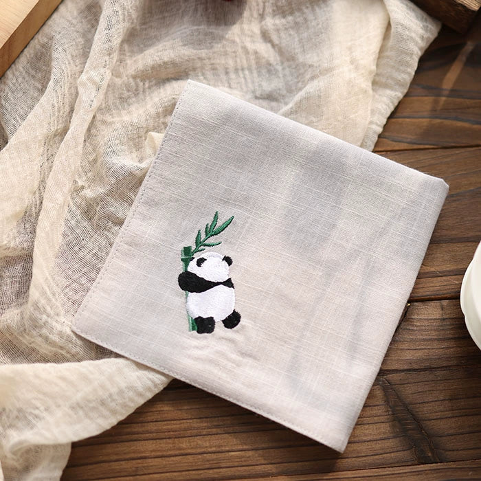 Embroidered Panda Baby Wrap Napkin – Soft Cotton Cloth for Baby Care & Gentle Daily Use