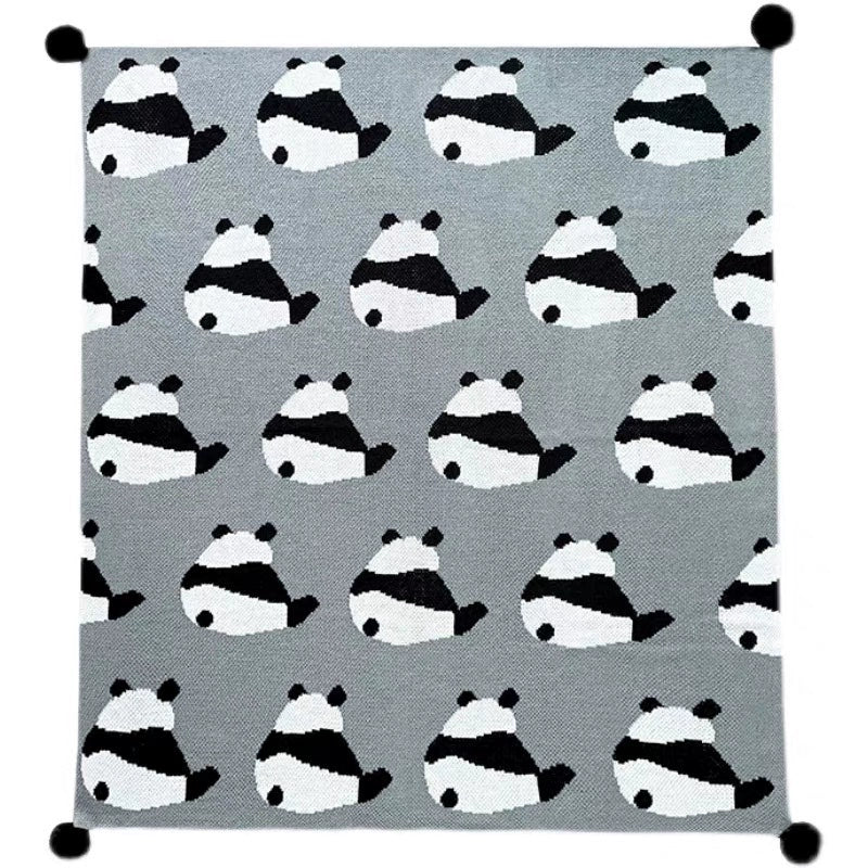 Cozy Panda Knit Blanket – Soft, Warm & Kawaii Home Throw