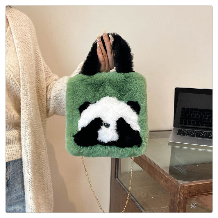 Plush Panda Shoulder & Hand Bag