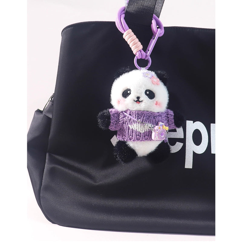 Panda Plush Charm Keychain - Cute Bag & Phone Accessory
