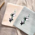 Embroidered Panda Baby Wrap Napkin – Soft Cotton Cloth for Baby Care & Gentle Daily Use