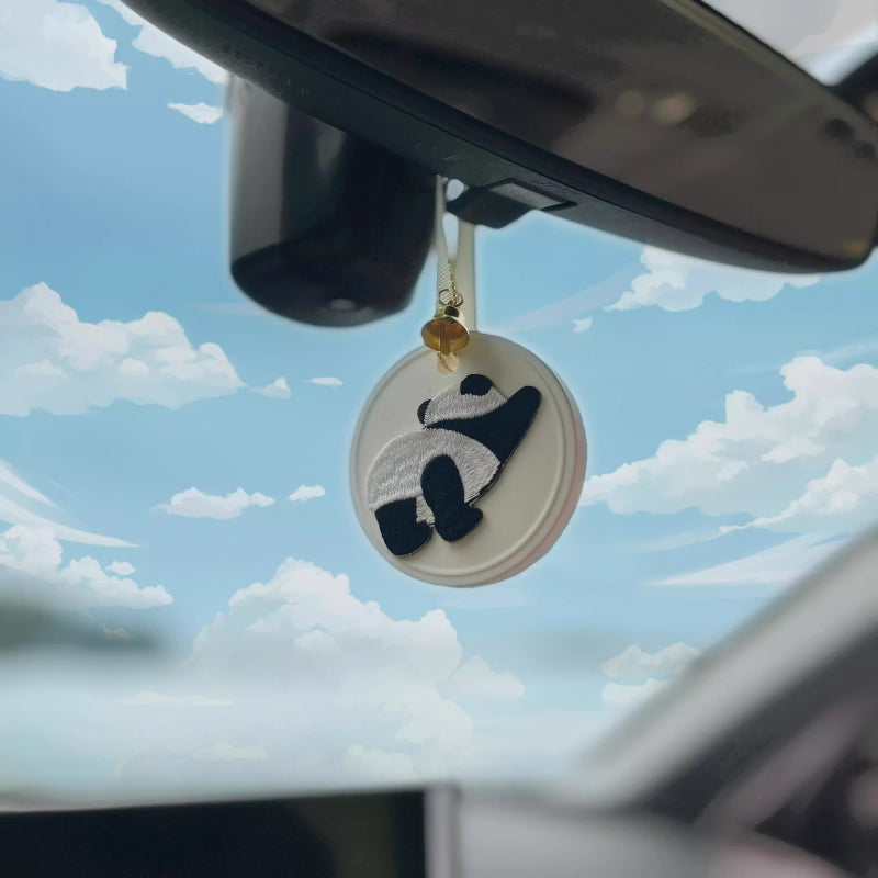 Panda Plush Car Air Freshener (With Essential oil)