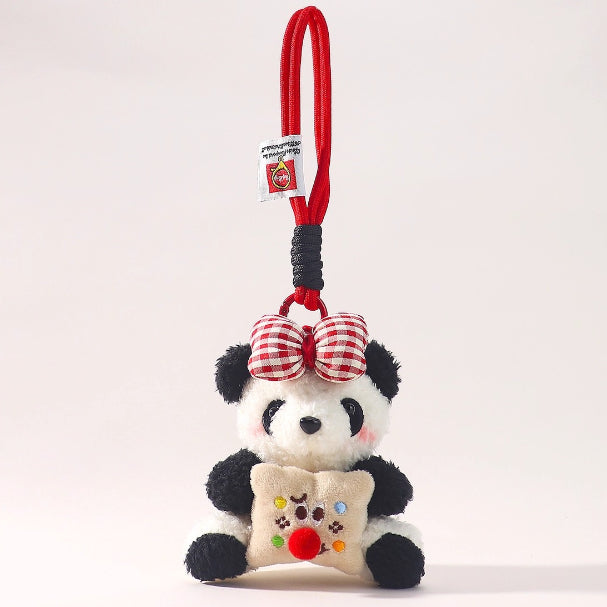 Panda Plush Charm Keychain - Cute Bag & Phone Accessory