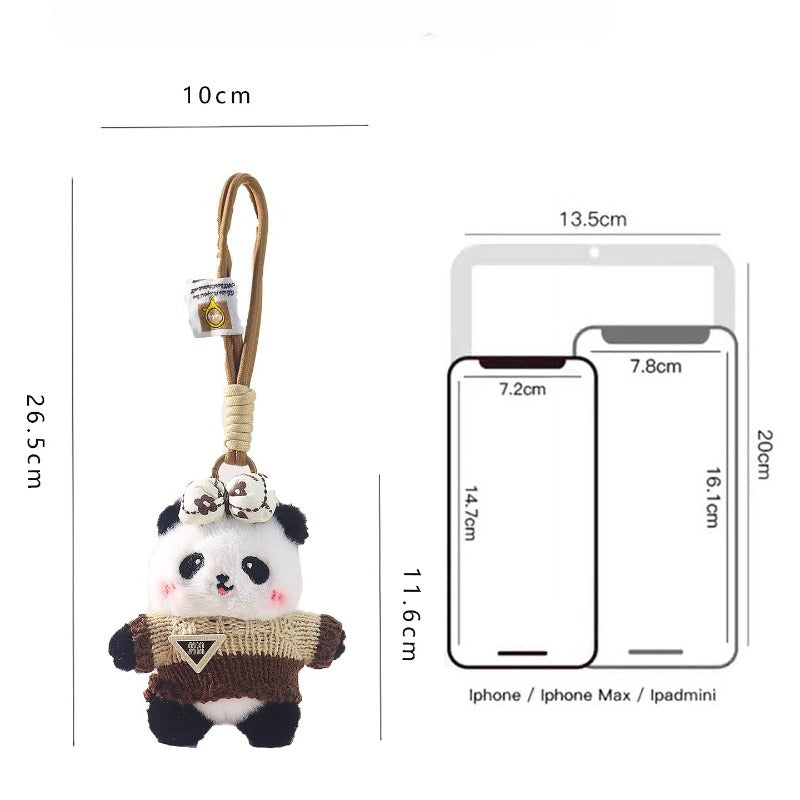 Panda Plush Charm Keychain - Cute Bag & Phone Accessory