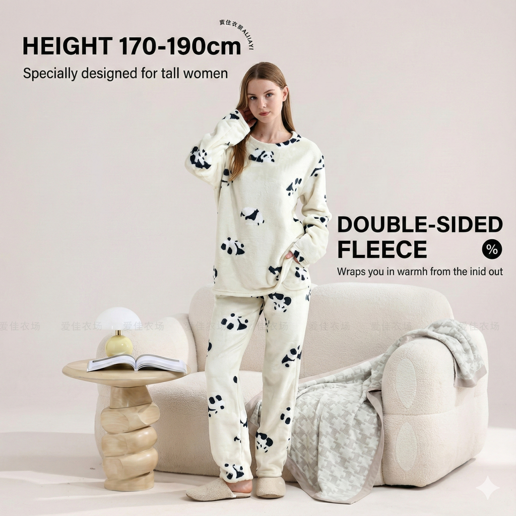Snuggle Panda Plush Pajama Set | Ultra-Soft Fleece & Tall-Friendly Fit