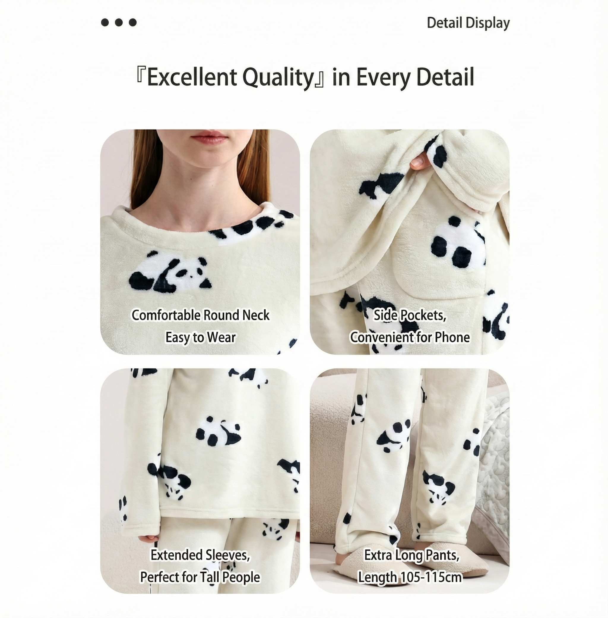 The Ultimate Cozy Panda Bundle: Ultra-Soft Fleece Pajama Set + Matching Slippers