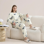 The Ultimate Cozy Panda Bundle: Ultra-Soft Fleece Pajama Set + Matching Slippers