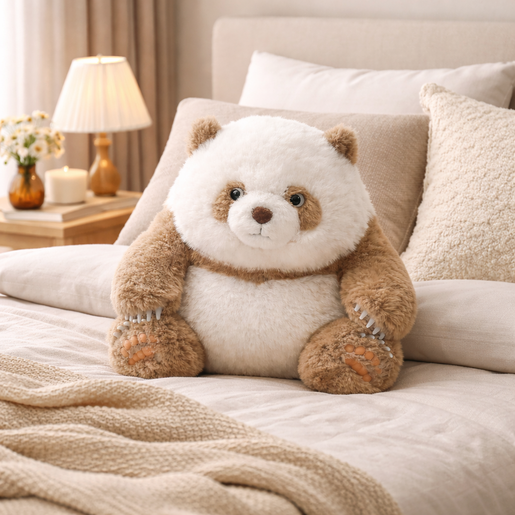 The Official "Mooda" Plush，Brown Panda Plush Toy – 30cm Lifelike Soft Stuffed Animal